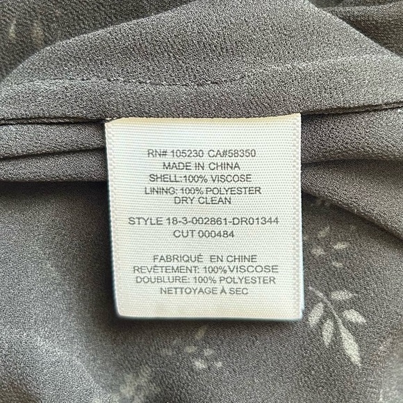 JOIE Orita Caviar Black Ruffled Floral Midi Dress Tiered Surplice V-Neck Size 6 - Picture 16 of 16